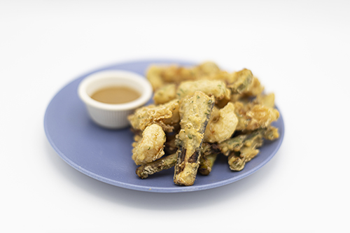 Gambas y verduritas tempura